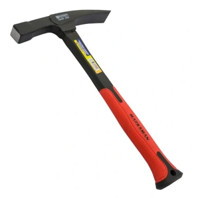 Image of 24oz Masons Hammer Brick Masonry Builders Hand Tools, Strong Handle Grip, Block, Bricklayer Strong, Robust, Builders, Constructors, Tool