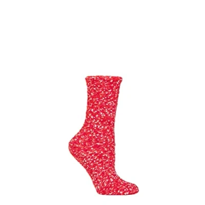 Image of Women&#039;s 1 Pair SOCKSHOP Wildfeet Christmas Gift Boxed Popcorn Bed Socks Red 4 8 Ladies