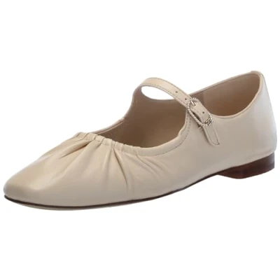 Image of Sam Edelman Women&#039;s Micah Mary Jane Flat, Linen Leather, 5.5 UK