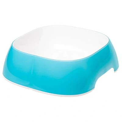 Image of Ferplast Glam Dog Bowls Fashionable, Non Slip Plastic Food Bowl and Water Bowl, Easy to Clean, 1,2 Liter, Blue