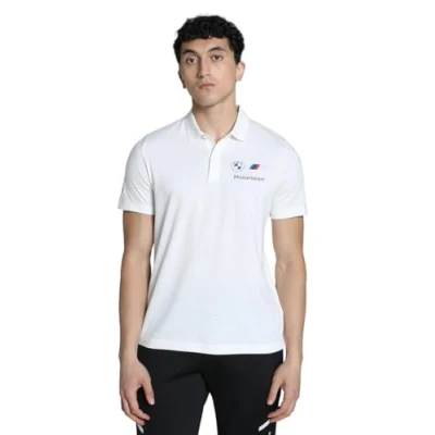 Image of Puma Mens BMW M Motorsport Polo Shirt White Cotton Size 2XL