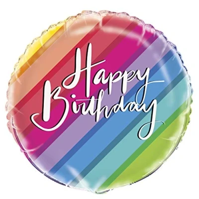 Image of Vibrant Balloons &amp; Rainbow Birthday Foil Balloon (45cm) Perfect for Unforgettable Memories 1Pc