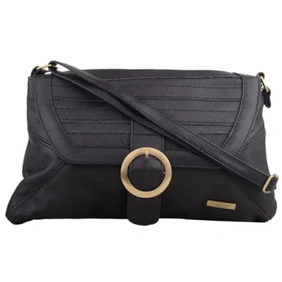 Image of Valita Womens Genuine Leather Medium Cross Body Shoulder Bag Black