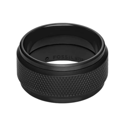 Image of Fossil Men&#039;s Knox Black Stainless Steel Ring, JF048240018