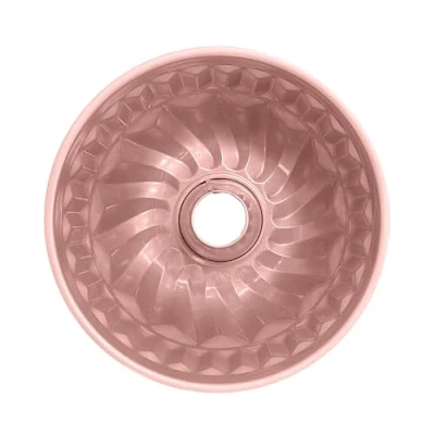 Image of Wiltshire Rose Gold Round Fluted Cake Tin, PFOA PTFE Free, Ring Mould, Non Stick Coating, Patterned Coated Baking Sheet Steel Bakeware, 22.5x22.5x9cm
