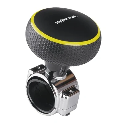 Image of Hypersonic Large Steering Wheel Knob, Spinner, Smooth and Durable Power Handle With Bearing Fits Cars, Trucks, Tractors, Boat, Mowers Forklifts (Yellow)