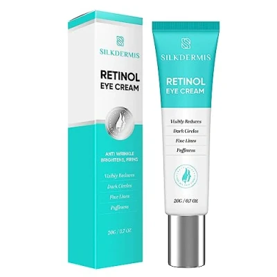 Image of Retinol Eye Cream for Dark Circles and Puffiness Anti Aging Under Bags Eyes Visibly Reduces Fine Lines 0.7oz