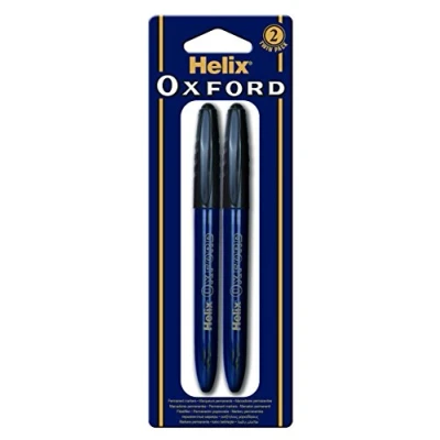Image of Helix Oxford Permanent Marker Pens (Pack of 2), Black
