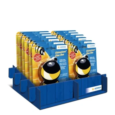 Image of HERMA 1120 Adhesive Roller Display Double Sided Refillable Removable 15 m Self Tape for Kids Photo Album Scrapbook Book Crafts School &amp; Office Black Yellow
