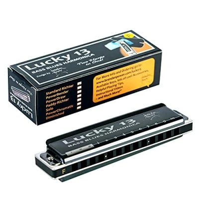 Image of East top Lucky 13 Bass Plus Blues harmonica Holes Diatonic Harp Mouth Organ Professional Richter F key for Adults