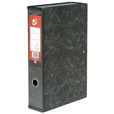 Image of 5 Star Office Box File Lock Spring with Ring Pull and Catch 75mm Spine Foolscap Cloud Effect [Pack 1]