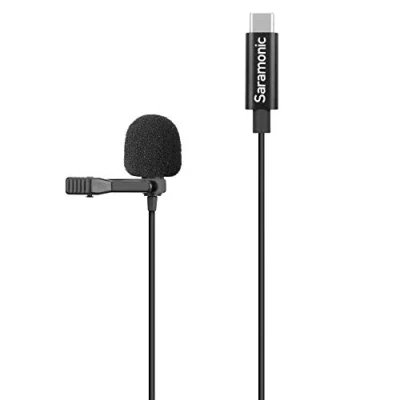 Image of Saramonic Compact Clip On Omnidirectional Lavalier Microphone Designed for DJI Osmo Action with 6.6ft (2m) Cable &amp; USB C Connector (LAVMICROU3 OA)