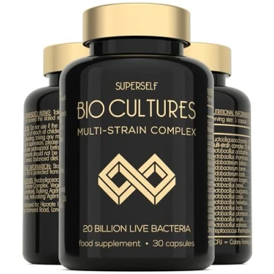 Image of Probiotics Bio Cultures Complex Gut Health Probiotic Supplements for Men &amp; Women 20 Billion CFU 30 Acid Resistant Capsules Multi Strain Vegan Prebiotics Tablets with Acidophilus
