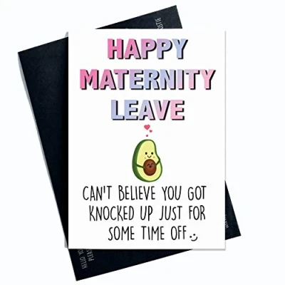 Image of Funny Maternity Leave Card Work Colleague Congratulations New Baby Greeting Mum to Be Leaving Job PC243