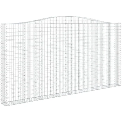 Image of vidaXL Arched Gabion Baskets 2 pcs 400x30x200/220 cm Galvanised Iron