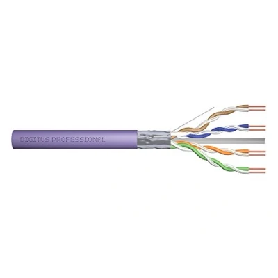 Image of DIGITUS 305 m Cat 6 Network Cable F UTP Simplex BauPVO Eca LSZH Halogen Free 250 MHz Copper AWG 23/1 PoE+ Compatible LAN Installation Ethernet Purple