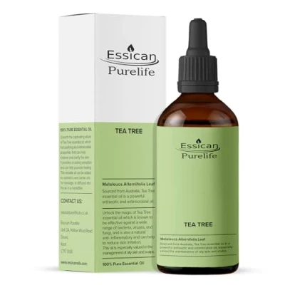 Image of Premium Tea Tree Oil 100ml, for Nails, Skin &amp; Itchy Scalp Hair, Deeply Nourishing, Health Essential in A Glass Amber Bottle