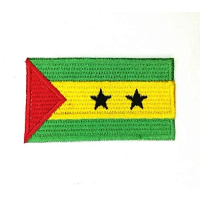 Image of São Tomé and Príncipe National Country Flag Iron Sew on Embroidered Patch