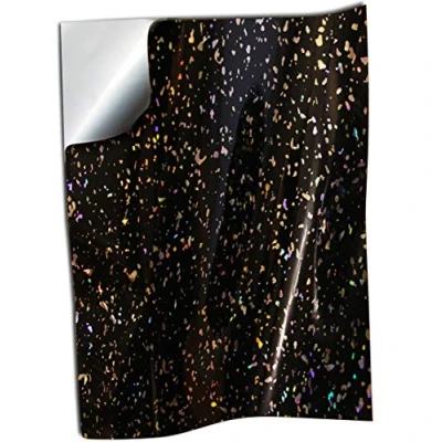 Image of 20 Black Glitter Tile Stickers for 12 x 8 inch 30 cm Sparkle Diamond Transfers Decals (Black Glitter, 8x12 Individual Stickers)