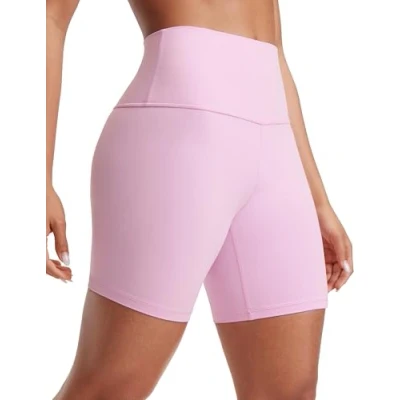 Image of CRZ Yoga Womens Butterluxe 6&#039;&#039; Shorts High Waisted Workout Gym Leggings Running Spandex Biker Vita Pink 10