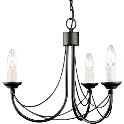 Image of Carisbrooke Chandelier 3 Light Black Finish, E14