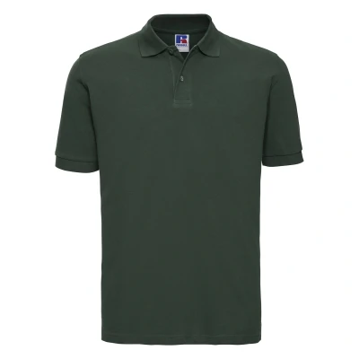 Image of Russell Athletic Mens Classic Cotton Pique Polo Shirt (Bottle Green) Size 2XL