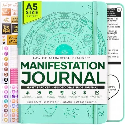 Image of Daily Self Care &amp; Manifestation Journal A 5 Minute Journal, 90 Days Planner, Creating Your Dream Life, Positivity, Affirmation Gratitude Vision Board, Guided Undated Planner