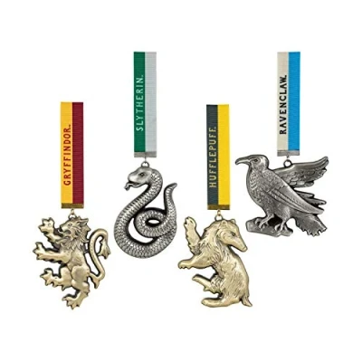 Image of The Noble Collection Hogwarts Mascot Ornaments 4in (11cm) Christmas Officially Licensed Harry Potter Film Set Movie Toy Gifts for Family, Friends &amp; Fans