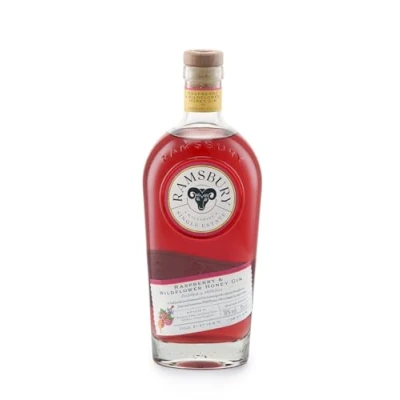 Image of Ramsbury Raspberry &amp; Wildflower Honey Gin Single Estate Spirits Made in Wiltshire, UK 70cl 38% ABV