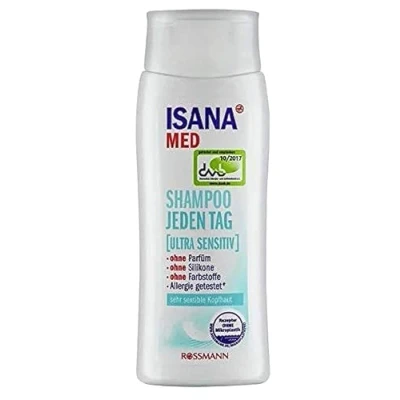 Image of Isana Shampoo, Every Day (Ultra Sensitive) 200 ml, pH Skin Neutral, No Perfume, Dyes, Silicone free, Dermatologically Tested, Moisturizing, Nourishing, Unscented