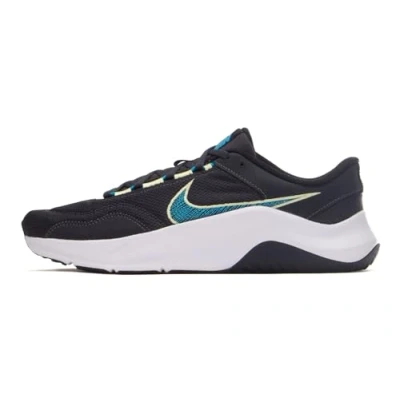 Image of NIKE Men&#039;s Legend Essential 3 Sneaker, Anthracite Blue Lightning White Black, 9 UK