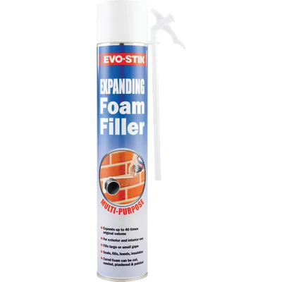 Image of EVO STIK Expanding Foam Filler, Polyurethane Technology, Fills Seals and Insulates, Waterproof, Excellent Adhesion, Buff, 750ml