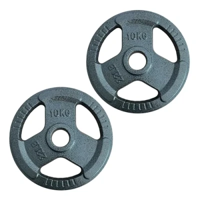 Image of Chase Fitness TRI GRIP Cast Iron 2&quot; Olympic Disc Weight Plates 2.5KG 20KG (10kg x 2)