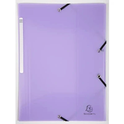 Image of Exacompta Ref. 55175E set of 5 folders with elastic bands 3 polypropylene flaps dimensions 24 x 32 cm for A4 format Chromaline Pastel mauve colour