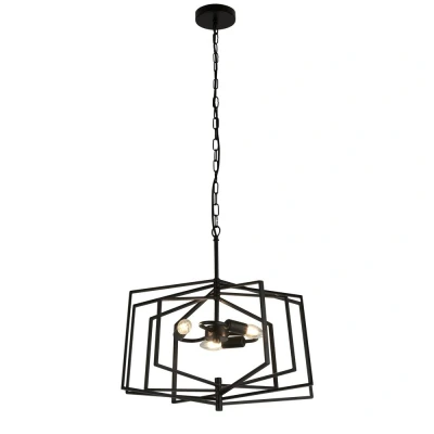Image of Slinky 3 Light Metal Adjustable Matt Black Cage Ceiling Pendant