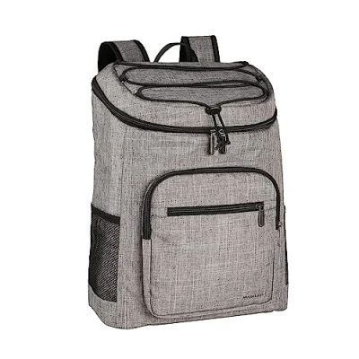 Image of Amazon Basics Large Capacity Leakproof Insulated Soft Cooler Backpack for Picnics, Camping, Travel, Beach, 20L (30 Cans), Grey