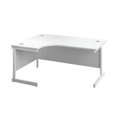 Image of First Left Hand Radial Desk 1600X1200mm White/White KF803096