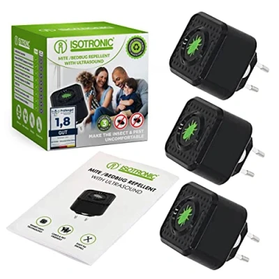 Image of ISOTRONIC Mite Protection Insect Ultrasonic 230 V Repellent Effective Against Bed Bugs and Mites Ideal for Allergy Sufferers Children&#039;s Rooms