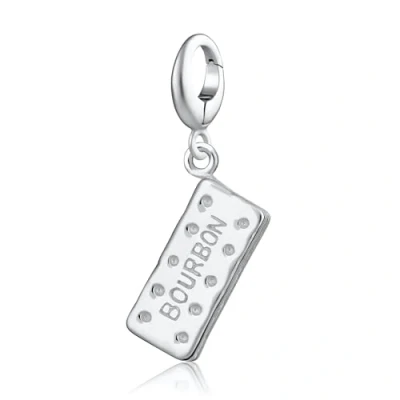 Image of Lily Charmed Sterling Silver Bourbon Biscuit Charm for use as a pendant on necklace, easy to attach clasp perfect birthday or valentines gift women who love chocolate biscuits