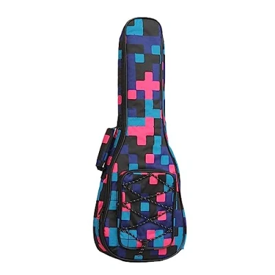 Image of Surwin Ukulele Case, Gig Bag for 21 23 26 Inch Ukulele, Backpack Adjustable Ethnic Cover Padded Concert, Soprano, Tenor (23 inch,Patchwork)