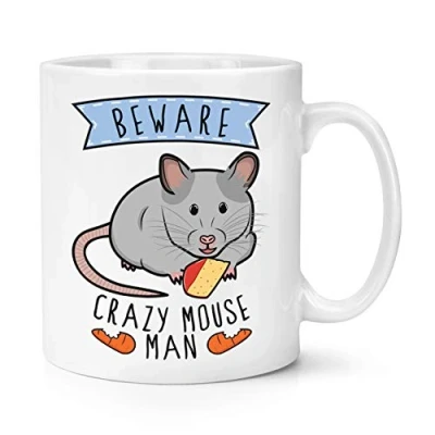 Image of Beware Crazy Mouse Man 10oz Mug Cup