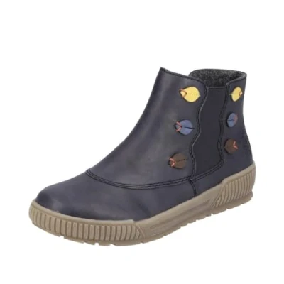 Image of Rieker N0751 14 Navy Womens Chelsea Boots