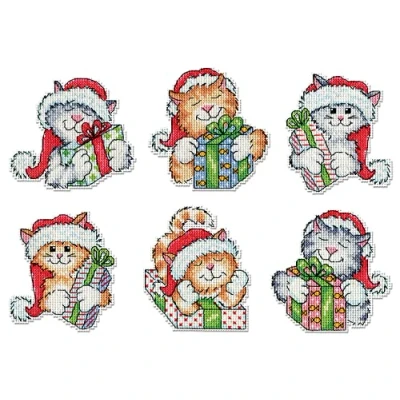 Image of Design Works Crafts Gifted Cats Counted Cross Stitch Ornament Kit