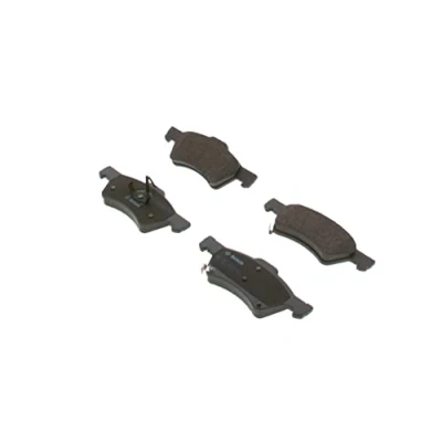 Image of E990R02A10800399 Brake pad set BOSCH 0 986 424 765 Low Metallic with acoustic wear warning anti squeak plate, piston clip