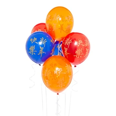 Image of Amscan 9913289 Cny Latex Balloons 6 Pack