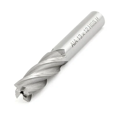 Image of sourcingmap 12mmx13mmx35mmx85mm Machining Cutting Tool Helical Groove 4 Flute Straight Shank Milling Cutter End Mill