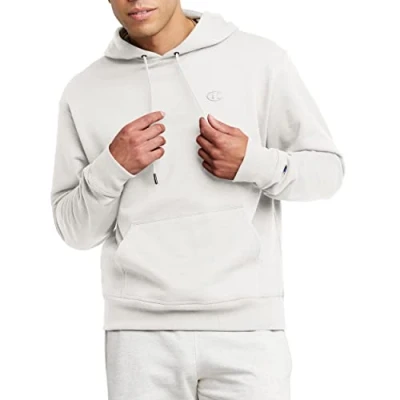 Image of Champion Men&#039;s Powerblend Pullover Hoodie Hoody, White, XL UK