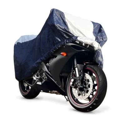 Image of Streetwize Motorbike Cover Waterproof Motorcycle Outdoor 170T Fabric Indoor UV Protection Dustproof Windproof for Outside Storage Scooter Cycle Moped (108 x 40 60 Inch)