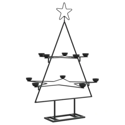 Image of vidaXL Metal Christmas Tree for Decoration Black 75 cm