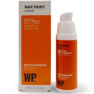 Image of War Paint Recharged 20% Vitamin C Facial Serum for Brightening Dark Spot &amp; Pigmentation Corrector Face Vegan Cruelty Free Skincare 30ml